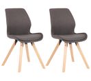 Lot De 2 Chaises De Salle À Manger Luna Gris Foncé/tissu