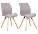 Lot De 2 Chaises De Salle À Manger Luna Gris/tissu