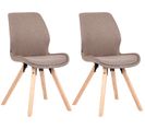 Lot De 2 Chaises De Salle À Manger Luna Taupe/tissu