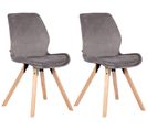 Lot De 2 Chaises De Salle À Manger Luna Gris/velours