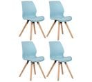 Lot De 4 Chaises De Salle À Manger Luna Bleu/plastique