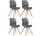 Lot De 4 Chaises De Salle À Manger Luna Gris/plastique