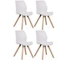 Lot De 4 Chaises De Salle À Manger Luna Blanc /plastique