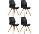 Lot De 4 Chaises De Salle À Manger Luna Noir /plastique