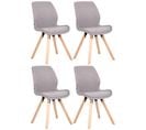 Lot De 4 Chaises De Salle À Manger Luna Gris/tissu