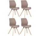 Lot De 4 Chaises De Salle À Manger Luna Taupe/tissu