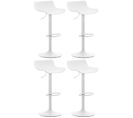 Lot De 4 Tabourets De Bar Aveiro En Plastique Blanc