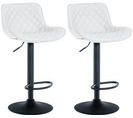 Lot De 2 Tabourets De Bar Minosa Réglables Et Pivotants Blanc /similicuir