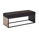 Banc En Tissu 105 Cm Bois Massif Rembourré Banc Banquette Couloir Noir