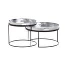 Table D'appoint Lot De 2 Table Basse De Salon Metal Orientale Aluminium