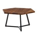 Table Basse Hexagonal Bois Massif 60x60x35 Cm Petite Table De Salon