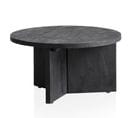Table Basse Ronde Bois Massif Noir 60 Cm Table De Canapé Salon Moderne