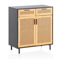 Commode Avec Portes Armoire 80x86,5x40 Cm Noir Buffet Cabinet Salon