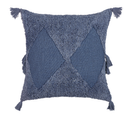 Coussin Touffeté Coton Bleu Avium 45 X 45 Cm