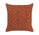 Coussin Touffeté Coton Orange Lewisia 45 X 45 Cm