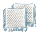 Lot De 2 Coussins Impression En Bloc Coton Bleu Pallida 45 X 45 Cm