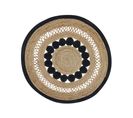 Tapis Rond En Jute D 120 Cm Beige Et Noir Yozgat