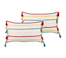 Lot De 2 Coussins Coton Beige Clair Agave 40 X 60 Cm