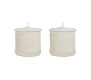 Lot De 2 Paniers En Coton Blanc Crème D 33 Cm Silopi