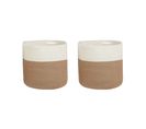 Lot De 2 Paniers En Coton Beige Et Blanc D 52 Cm Ardesen