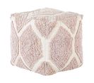 Pouf En Coton Beige Et Rose 40 X 40 Cm Rojhan