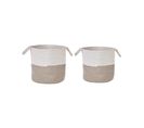 Lot De 2 Paniers En Coton Blanc Et Beige Pazha