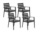 Lot De 4 Chaises De Jardin Noires Taviano