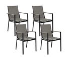 Lot De 4 Chaises De Jardin Noires Busseto