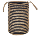 Panier En Jute Beige Et Noir 26 Cm Jhansi