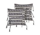 Lot De 2 Coussins Coton Noir Blanc Endive 45 X 45 Cm