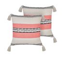 Lot De 2 Coussins Beige Euphorbia 45 X 45 Cm