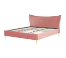 Lit Double En Velours Rose 180 X 200 Cm Chaleix