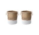 Lot De 2 Paniers En Juge Blanc Et Beige Gajar