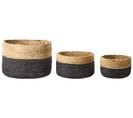 Lot De 3 Paniers En Jute Naturel Et Noir Jabar