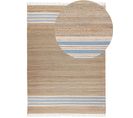 Tapis En Jute 160 X 230 Cm Beige Et Bleu Clair Mirza