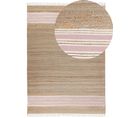 Tapis En Jute 160 X 230 Cm Beige Et Rose Pastel Mirza