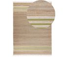 Tapis En Jute 160 X 230 Cm Beige Et Vert Olive Mirza