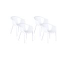 Lot De 4 Chaises De Jardin Blanc Napoli