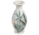 Terre Cuite Vase Décoratif 53 Cm Blanc Bleu Rawas