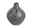 Terre Cuite Vase Décoratif 35 Cm Noir Blanc Kualu