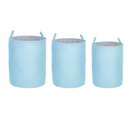 Lot De 3 Paniers En Tissu Polyester Bleu Archa