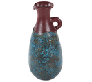 Terre Cuite Vase Décoratif 40 Cm Bleu Marron Velia