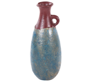 Terre Cuite Vase Décoratif 50 Cm Bleu Marron Velia