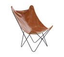 Fauteuil Cuir Pu Marron Doré Nybro