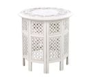 Table D'appoint En Bois De Manguier Blanc Cassé Elara