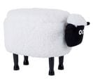 Pouf Animal En Tissu Blanc Avec Coffre Sheep