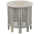 Table D'appoint En Bois De Manguier Gris Jagori