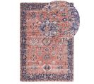 Tapis En Coton 140 X 200 Cm Rouge Et Bleu Kurin