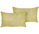 Lot De 2 Coussins Vert Olive Millet 47 X 27 Cm