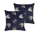 Lot De 2 Coussins Velours Noir Goldenrod 45 X 45 Cm